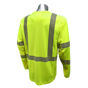 Radians high visibility yellow long sleeve shirt with reflective striping on back and sleeves