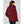 Back view of a woman wearing a Helly Hansen burgundy hooded rain jacket
