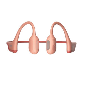 Pink bone conduction headphones on a white background