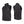 Front and back view of a black DeWalt heated vest with zippered pockets