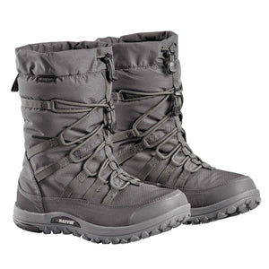 Baffin grey waterproof winter boots with lace up closure and toggle adjustment