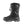 Black winter boot with drawstring cuff and lace up closure