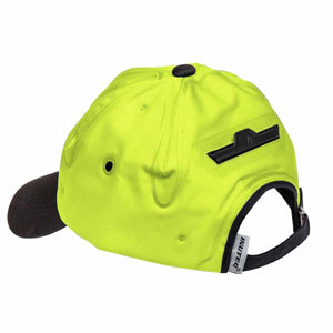 Inuteq neon yellow cooling cap with black brim and adjustable strap