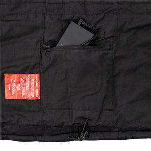Radians heated jacket battery pack inside zippered pocket