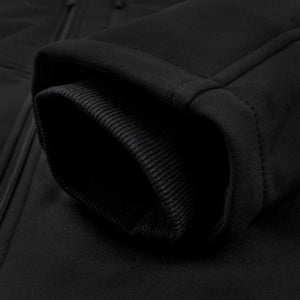 Close up of black Radians jacket sleeve with ribbed cuff