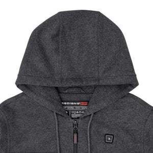 Dark grey Radians heated hoodie with drawstring hood and brand logo patch