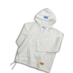 White Ragz hooded long sleeve shirt with drawstring hem