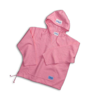 Ragz pink long sleeve hooded pullover with front pocket and drawstring hem
