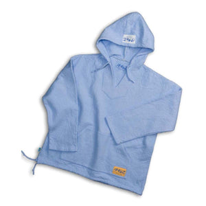 Light blue Ragz hooded pullover with front pocket and drawstring hem