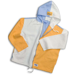 Ragz colorblock zip up hoodie in yellow white and light blue