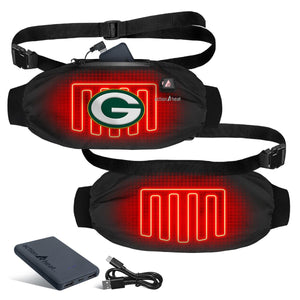 ActionHeat heated waist pack with Green Bay Packers logo and power bank