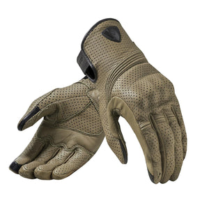 REV IT olive green perforated leather motorcycle gloves