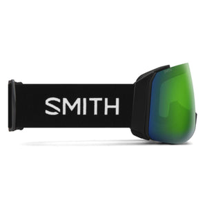 Smith Optics snow goggles with black strap and green mirrored lens