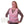 Woman wearing a pink Polar Products cooling vest with two white cooling packs displayed in front