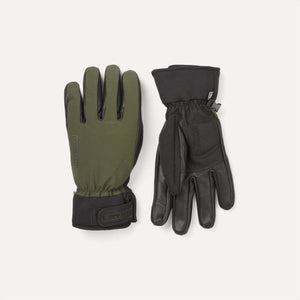 SealSkinz olive green and black waterproof gloves with velcro wrist straps