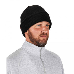 Ergodyne N-Ferno 6811ZI Zippered Rib Knit Beanie Hat (Bump Cap Included) - Black