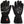 Pair of black heated motorcycle gloves with carbon fiber knuckle protection and power button on the cuff