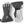 Hestra grey and white leather ski gloves with adjustable wrist straps and gauntlet cuffs