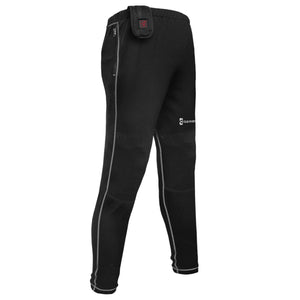 Gerbing black heated pants with side zipper and elastic waistband