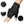 Black fingerless glove with LED lights, power button, and terry cloth thumb patch