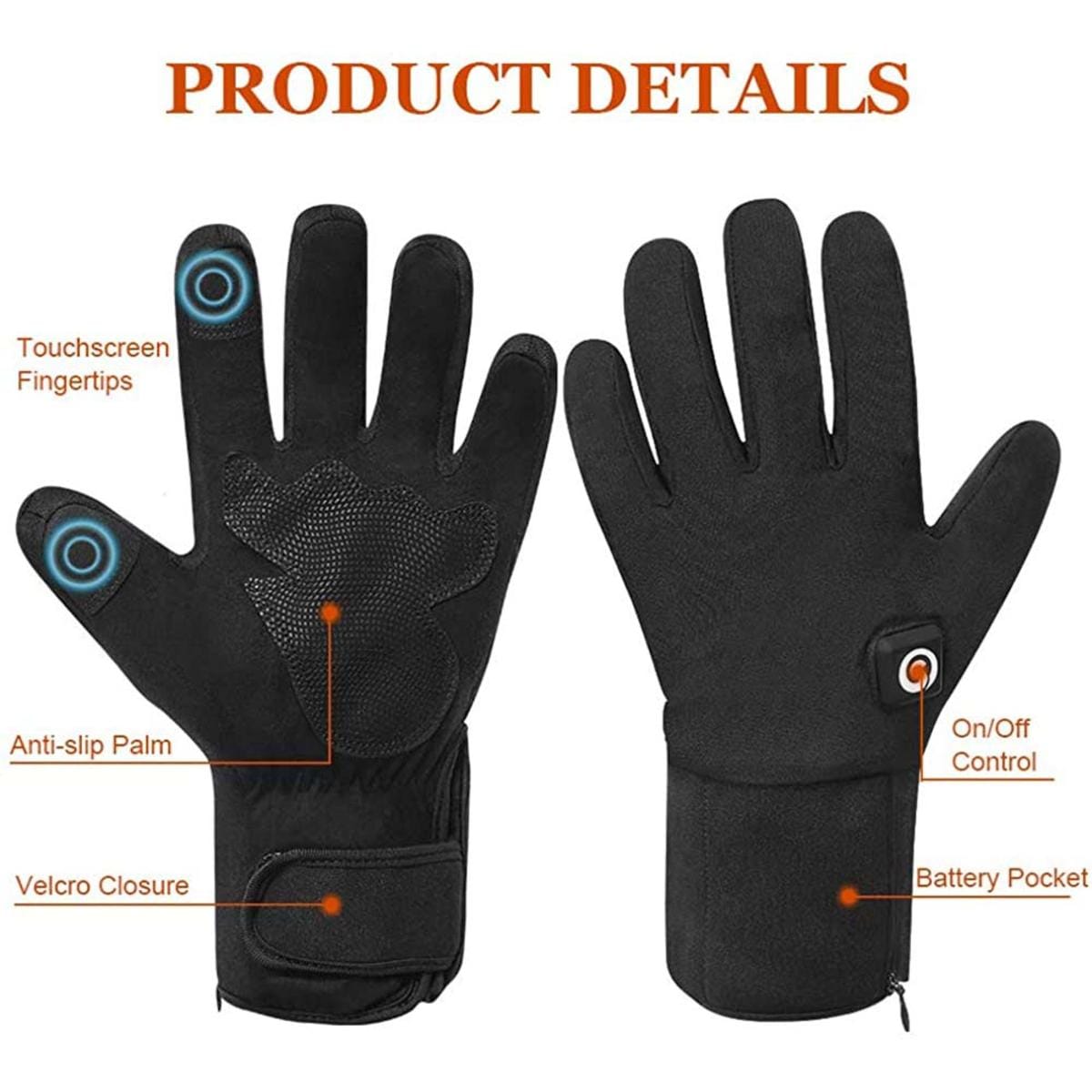 SAVIOR HEAT Heated Glove Liners for Men Women, Rechargeable Battery Electric Heated Gloves, Winter Warm Glove Liners, Thin Glove, blue