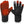 Black heated gloves with red grid heat zones and adjustable wrist straps