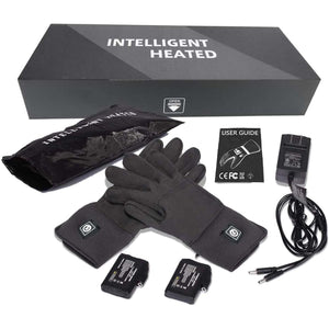 Savior Heat intelligent heated gloves set with batteries, charger, user guide, and storage bag