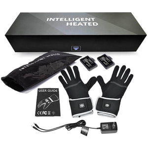 Savior Heat intelligent heated gloves set with batteries charger user guide and storage bag