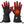 Black heated winter gloves with touchscreen fingertips and adjustable wrist straps