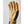 Hestra tan leather glove with red stitching and navy blue side panel