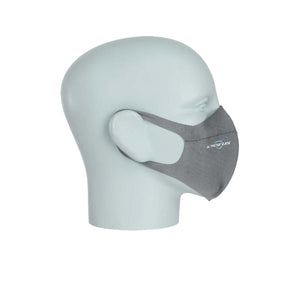 Seirus grey face mask on a mannequin head