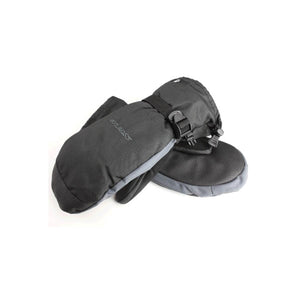 Seirus black insulated winter mittens with adjustable wrist strap