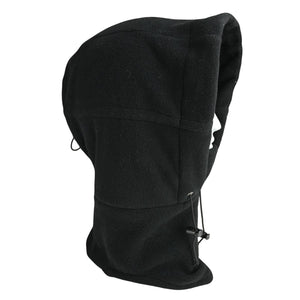 Seirus black fleece balaclava hood with adjustable drawstring