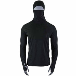 Seirus black long sleeve base layer with integrated hood and face mask