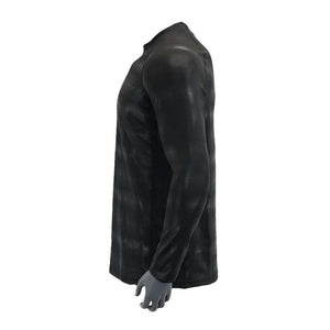 Seirus black long sleeve base layer shirt with subtle chevron pattern on mannequin