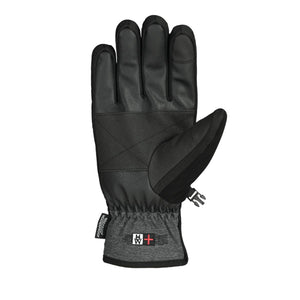 Seirus black windproof winter glove with grey cuff and wrist clip