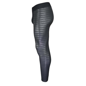 Seirus black base layer leggings with horizontal textured pattern