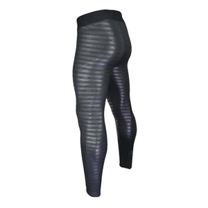 Seirus black thermal leggings with horizontal textured pattern