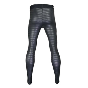 Seirus black thermal leggings with horizontal textured pattern