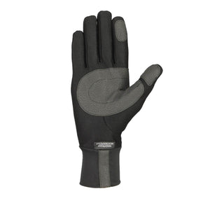 Seirus black and grey weatherproof glove palm view