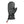 Black leather winter mitten with adjustable wrist strap