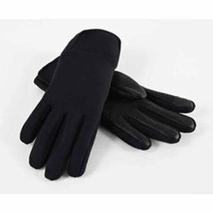 Pair of black Seirus gloves on white background