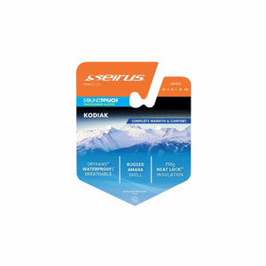 Seirus Kodiak touchscreen glove product packaging label