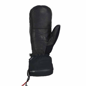 Seirus black leather mitten with zippered cuff