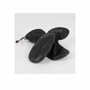 Seirus black leather heated mittens with zippered pocket