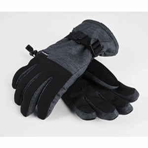 Seirus grey and black winter gloves with adjustable wrist strap