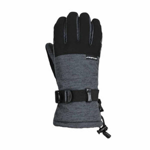 Seirus grey and black winter glove with adjustable wrist strap and cinch cord