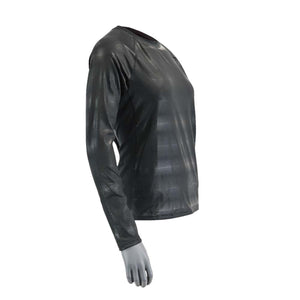 Seirus black long sleeve base layer shirt with geometric pattern