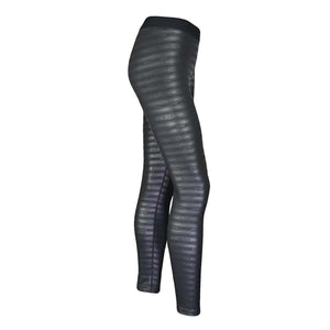 Seirus black thermal leggings with horizontal textured pattern