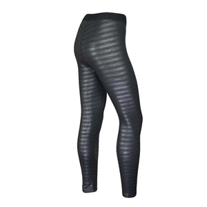 Seirus black thermal leggings with horizontal textured pattern